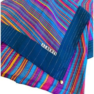 Vintage Alberti Large Scarf Metallic Stripe Thread